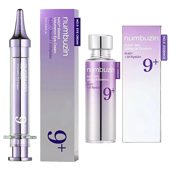 Korean Skincare Routine - 韓国製NAD+ペプチドアドバンスクリームセット ヌンブジンNo.9 BIOリフティングシルエッセンス レチノールボリュームトックスアイクリーム オリジナルPDRNフェイスケア