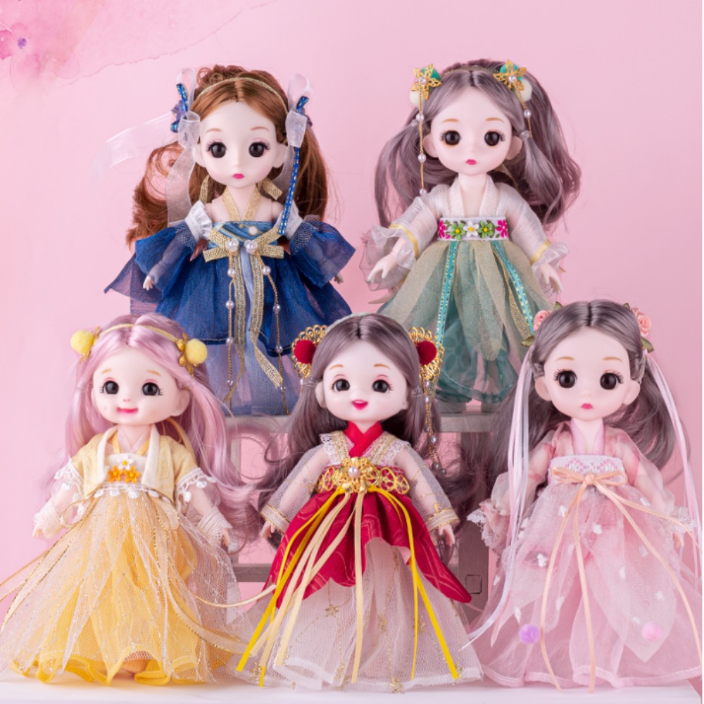 Korean Lifestyle Items - 17 センチメートル人形ドレスアップ古代韓国の衣装人形の服 5 点セットドレスと帽子美しい気質人形服