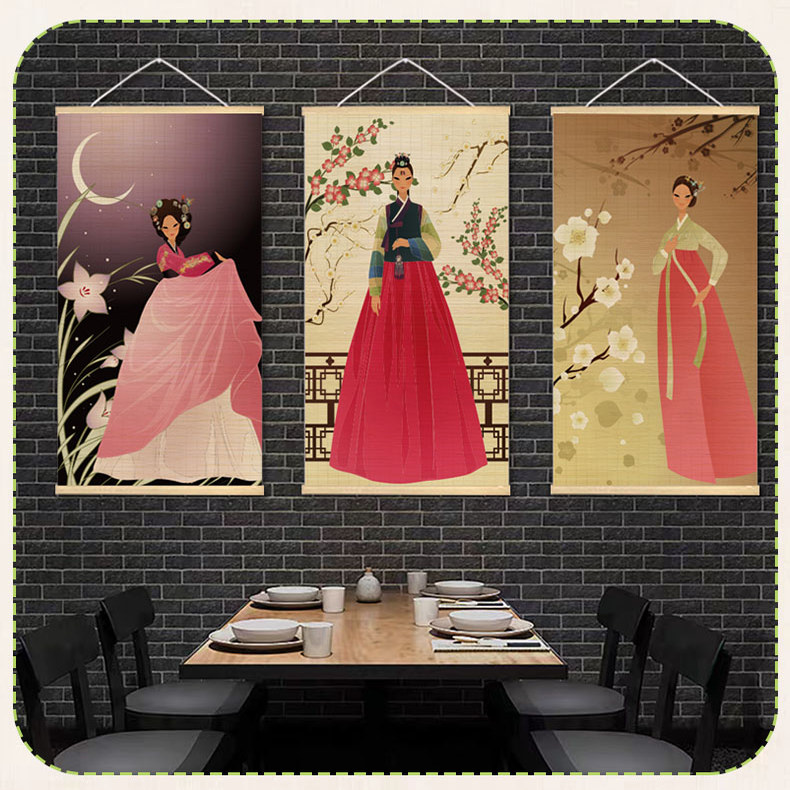 韓国バーベキュースタイルの壁掛け絵画、韓国風竹製カーテン、レ - The Korean Lifestyle のレビューと価格