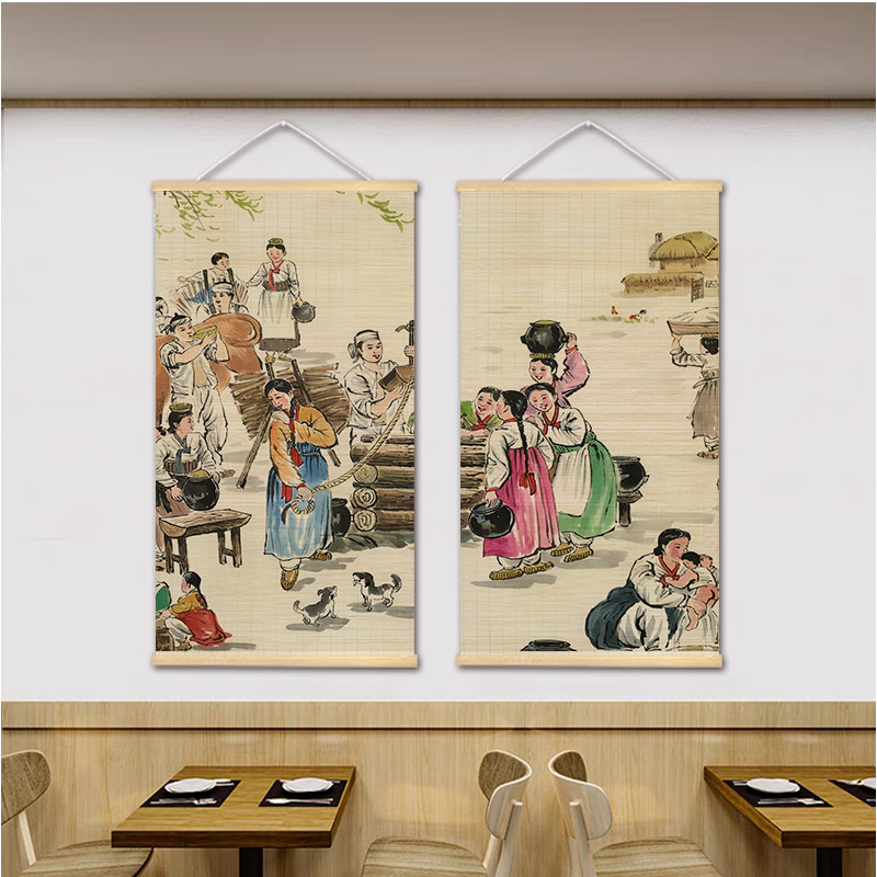 韓国バーベキュースタイルの壁掛け絵画、韓国風竹製カーテン、レ - The Korean Lifestyle のレビューと価格