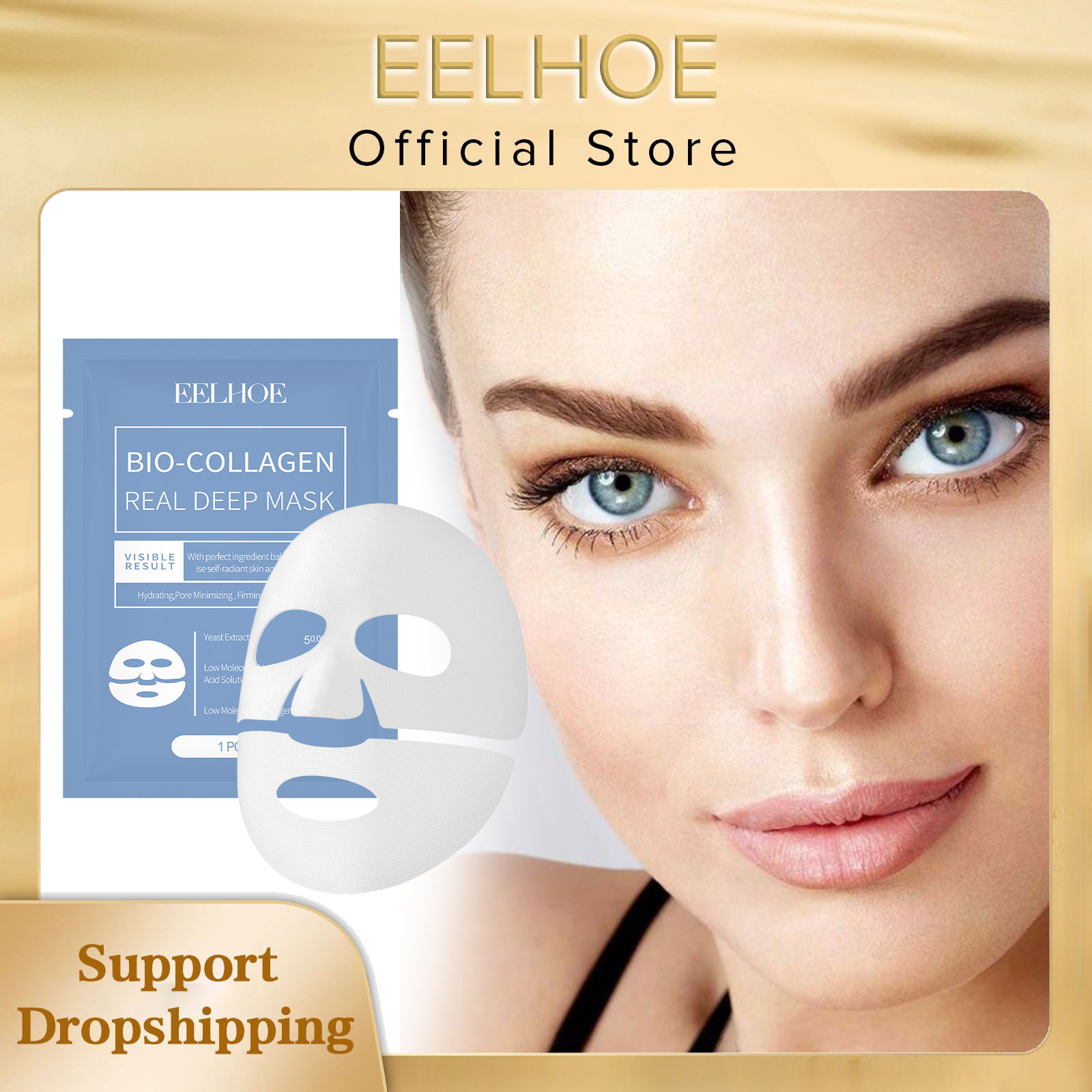 Eelhoe-bioコラーゲンフェイスマスク、肌の保湿、睡眠 - Sheet Mask Collagen のレビューと価格